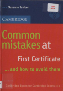 Common Mistakes at First Certificate - and how to Avoid them